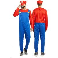 Déguisement Super Mario Luigi Bros pour Adulte Adolescent Homme - TSTR® - Rouge - Polyester + Satin - Extérieur