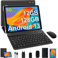 Tablette Tactile 10.1''-Tablette android 13 -RAM 12Go -ROM 128Go -8 coeur - 2.4G+5G WiFi - Bluetooth 5.0 -Avec souris,clavier