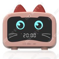 TD® Haut-parleur bluetooth sans fil intelligent chaton rose avec réveil mini haut-parleur ordinateur portable subwoofer