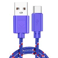 Chargeur pour Honor 8 / 8 Pro / 9 / 9X / 9X Pro Cable USB-C Tressé Cordon Nylon Renforcé Type-C Violet 1m