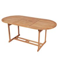 Table de jardin - VIDAXL - 180x90x75 cm - Bois de teck - Marron - Naturel - Ensemble table et chaises