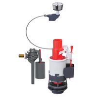 Chasse d'eau wc mécanisme double chasse MW2 et robinet flotteur Topy Wirquin 10723585, gris et rouge