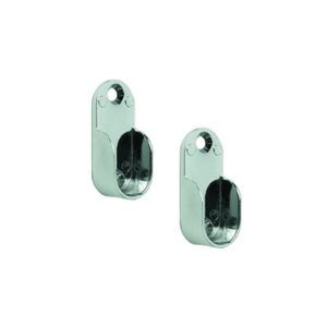 Lot De 2 Supports Ovales Pour Tringle à Vêtements 4,6 Cm - Fixation Robuste En Alliage De Zinc