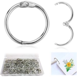 100 Pièces Anneaux De Reliure 20mm Métal Argent - Porte-Clés Et Scrapbooking