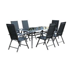 Ensemble table et chaise de jardin Salon de jardin - 6 places - RIMINI  - Concept Usine - Aluminium - contemporain - Gris