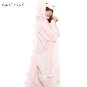 ACCESSOIRE DÉGUISEMENT Rose - XL - Pyjama en flanelle de dinosaure Kigurumi pour femme et homme, Vêtements d'hiver pour la maison, C