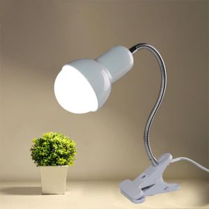 TD® Support lampe en pvc chevet bureau intérieur lecture douille ampoule à  pince interrupteur E27 décoration flexible maison lumière