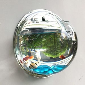 AQUARIUM Aquarium,Miroir de poisson Transparent, Art créatif, plante murale, bulle d'aquarium, - Type Transparent-15 cm in diameter