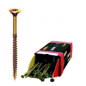 Vis de pose r/églable SPTR-C empreinte Torx 25 6X120 Boite de 100 Vis avec 100 Chevilles Blanc