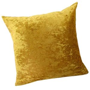 Housse De Coussin En Velours Jaune Moutarde 60 X 60 Cm