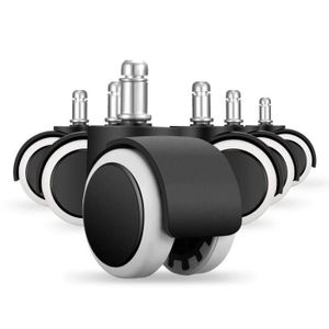Stratifi/és linol/éum Chaise de roulettes pivotante roulettes pour sols durs Amstyle Jeu de 5/ roulettes pour sols durs Chaise de bureau Stylet gris argent 11/ mm//Diam/ètre 60/ mm Parquet Roulettes pour parquets