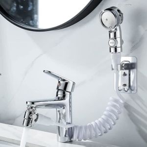 WENKO Douchette adaptable sur robinet, douchette lavabo, L150 cm, Argent