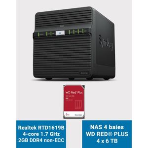 SERVEUR STOCKAGE - NAS  Synology DS423 2GB Serveur NAS WD RED PLUS 24To (4