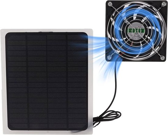 Ventilateur Solaire 100W - 10 Pouces - Étanche - Pour Poulailler, Serre