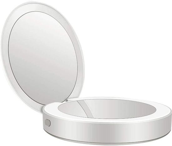Miroir Maquillage LED FASCINATE - Rechargeable, 72 LED, 3 Lumières, Portable | Pour Voyage Et Coiffeuse