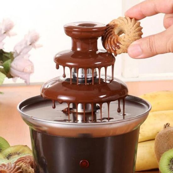 Mini 3-tier Fontaine à Chocolat Machine Fondue Chocolat pr Mariage Fête