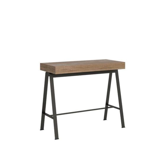 Console Extensible Mars Avec Banc Candy - Jusqu'à 3 Mètres, Chêne Vintage, Fabrication Italienne - 7