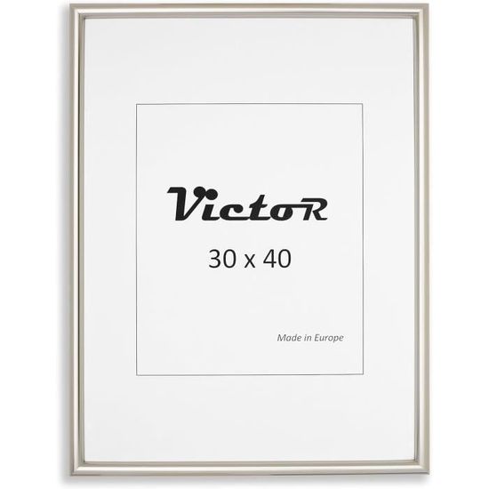 Cadre Photo Argent 24x40 Cm Moderne - Avec Verre Plexi Et Crochets | Pour Poster Ou Diplôme