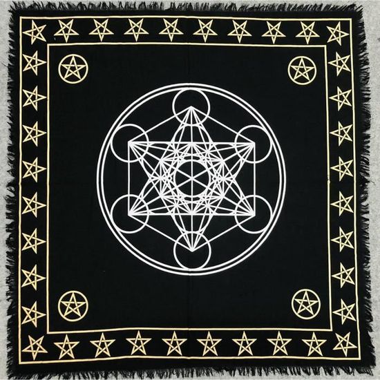 Nappe D'autel Wiccan 41.5x182 Cm - Motifs Zodiaque, Lune, Soleil Pour Rituels, Tarot, Pratique Spirituelle - 7