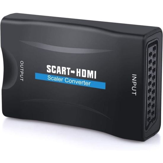 Péritel vers HDMI Adaptateur, Audio Vidéo Upscaler SCART HDMI  Convertisseur, PAL-NTSC Prise en Charge de Vidéo 1080P 720P avec A160 -  Cdiscount TV Son Photo