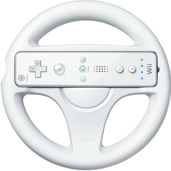 Volant Blanc Pour Wii Et WiiU - Compatible Avec Les Jeux De Course - Neuf Scellé