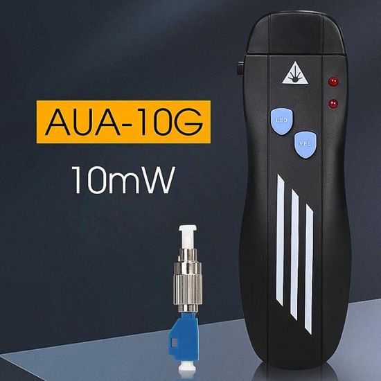 Elfcam® - 15mW Outils FTTH VFL Localisateur Visuel de Défauts Equipé La Batterie Lithium-ion de 1800 mAh, Testeur de Câble Fibre Optique (15mW