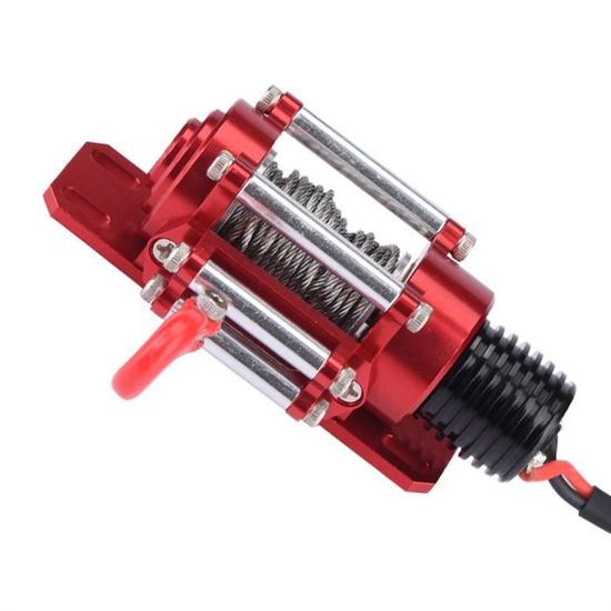 Treuil électrique Métal Rouge Pour Voiture RC 1:10 – Compatible SCX10, D90, TRX4, Pour Off-road