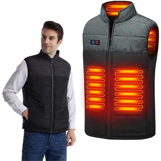 Gilet Chauffant Homme et Femmes Chargement USB Hiver Lavable