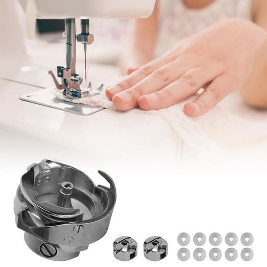 LEIBOCHAO Lot 4 Boîtiers Canette Acier Inoxydable – Anti-Enchevêtrement – Compatible Brother Singer Janome Juki