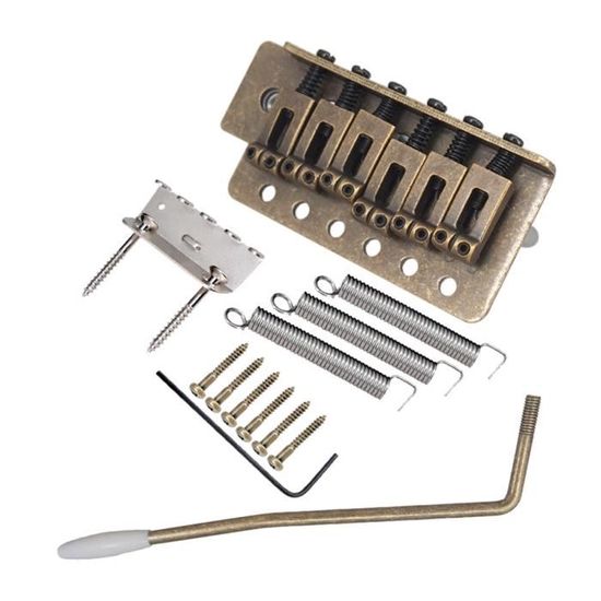 Chevalet Guitare Roller Bridge Avec Cordier Set Guitar Tremolo Saddles Pour Guitare électrique 6 Cordes