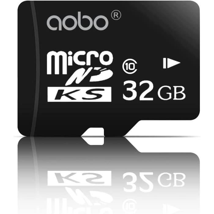 Carte Micro SD 32 Go – Haute Vitesse – Compatible Smartphone, Appareil Photo, Drone – + Adaptateur SD – Full HD