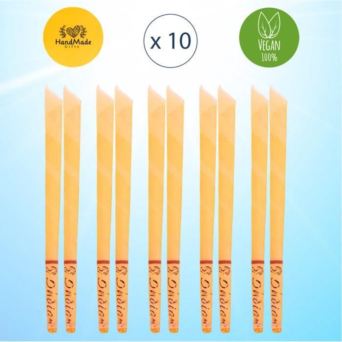 Bougie oreille cire naturelle 10 PCS - Traitement de soin oreille santé acouphène nettoyant de bougie de retrait de cire oreille