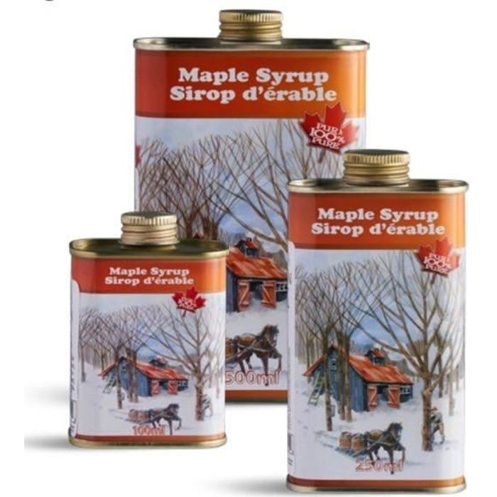 Sirop d'érable ambré pur 1L bidon métal