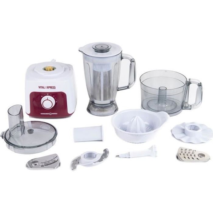 Robot de cuisine multiprocesseur de haute puissance, 8 fonctions, 1,8L