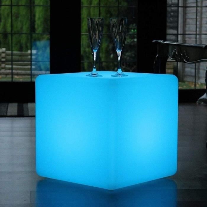 ENAL1 Cube LED Tabouret Chaise lumineuse Place assise lumière parole lampe IP65 réglable 16 étanche RGB couleur