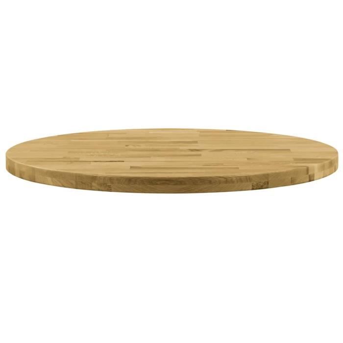 Le meilleur* -849657- Plateau Pour Table - Dessus de table Bois de chêne massif Rond 44 mm 500 mm Plateau Pour Table