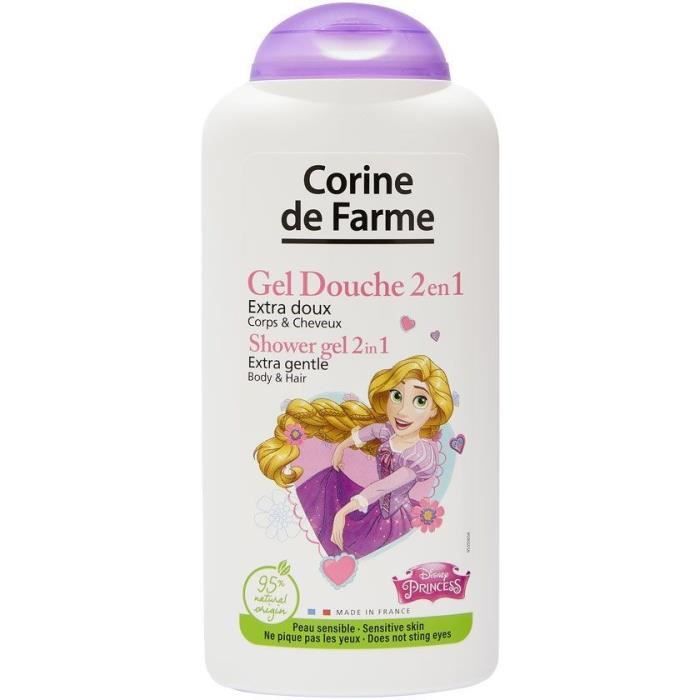 CORINE DE FARME Gel douche Princesses Raiponce 2en1 Extra doux Corps et Cheveux - 250 ml