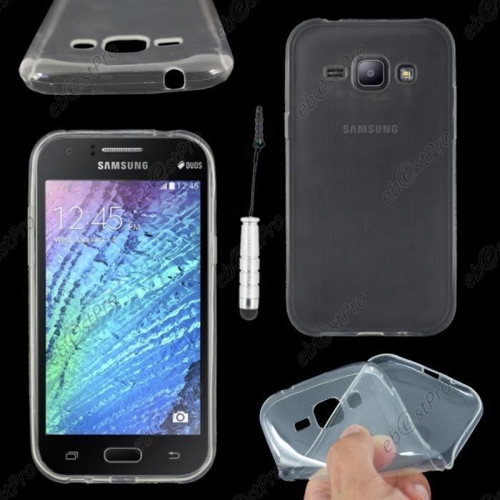ebestStar® Coque ULTRA FINE Samsung Galaxy J1 SM-J100F J1 4G, Transparent +Mini Stylet +Film