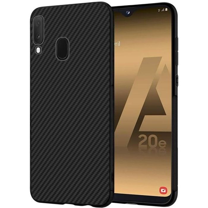 ebestStar ® pour Samsung A20e Galaxy SM-A202F - Coque Gel Motif Fibre Carbone Luxe Flex TPU Premium , Noir