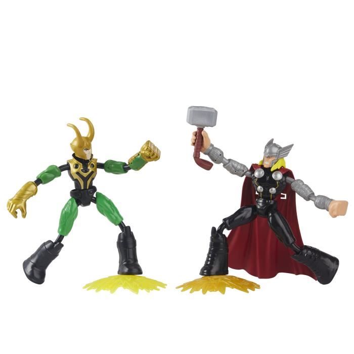 MARVEL AVENGERS - Bend and Flex - Figurines flexibles Thor Vs. Loki de 15 cm - pour enfants à partir de 4 ans