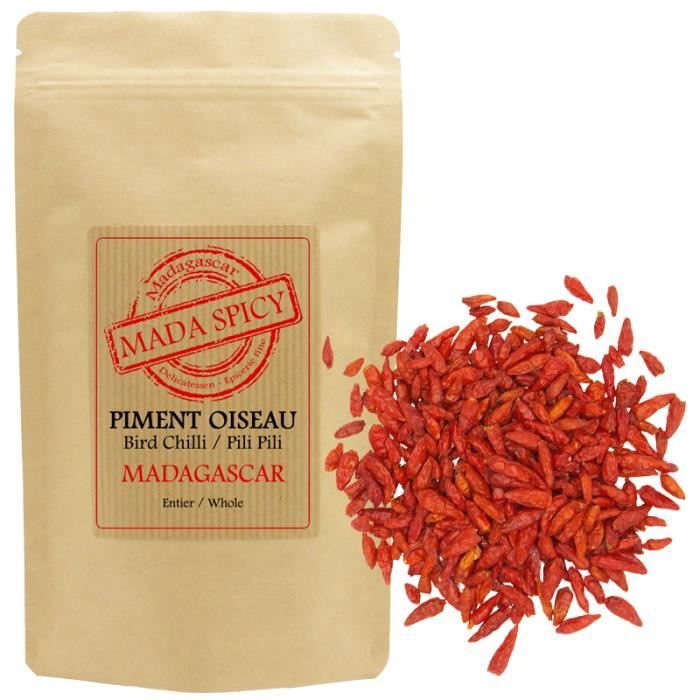 Piment Oiseau Entier / Pili Pili de Madagascar - Sachet zip- TORRIDE !