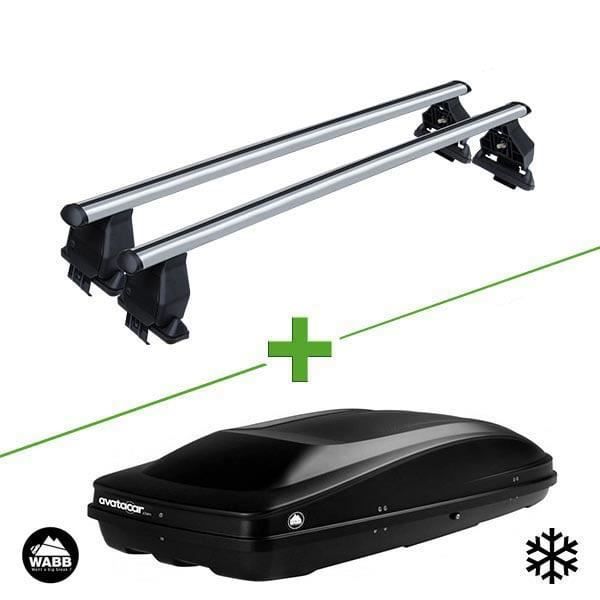 Pack barres et coffre de toit MBO Tema alu + Wabb L pour Volkswagen Golf Plus V 5 portes - 3666028103047