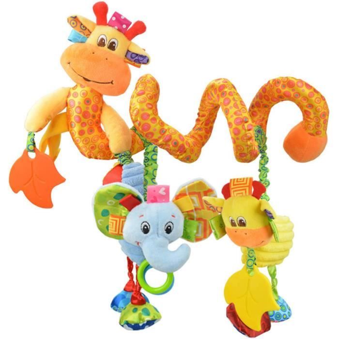 Jouets pour poussettes, jouets suspendus en spirale en peluche pour bébé girafe pour berceau, berceau, poussette
