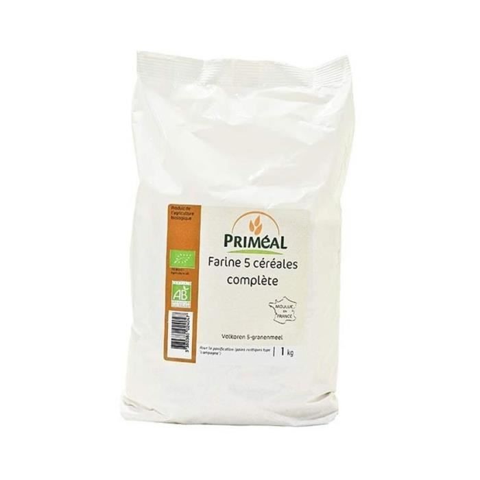 Farine 5 céréales complète bio 1 kg PRIMÉAL