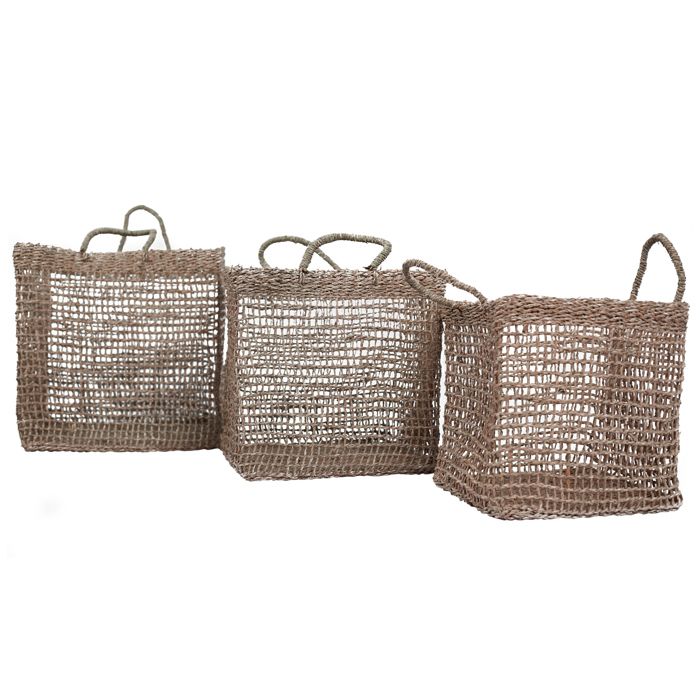 Panier Scar tressé carré (lot de 3)