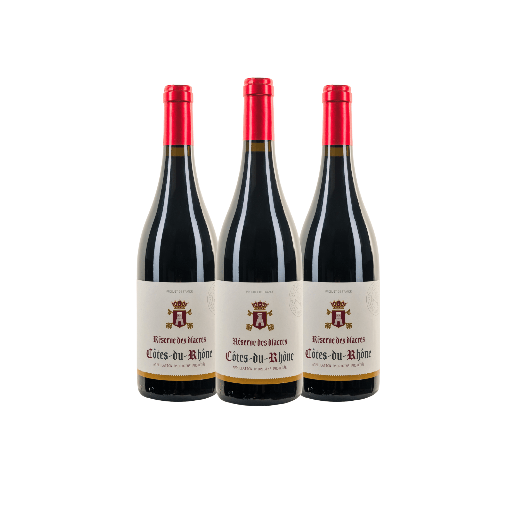 RESERVE DES DIACRES BIO- AOC Côtes du Rhône-Rouge BIO - 100% Grenache - Un vin très Gourmand, frais et fruité - 3 bouteilles