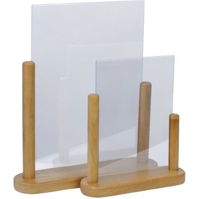 Cadre de table en teck et acrylique A4 - Securit