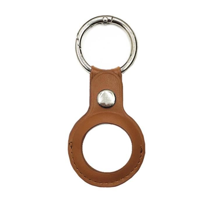 Étui Pour Airtags, Étui De Protection Pour Airtags, Couverture De Peau De Silicone Portable Avec Porte-cléss - Marron 015