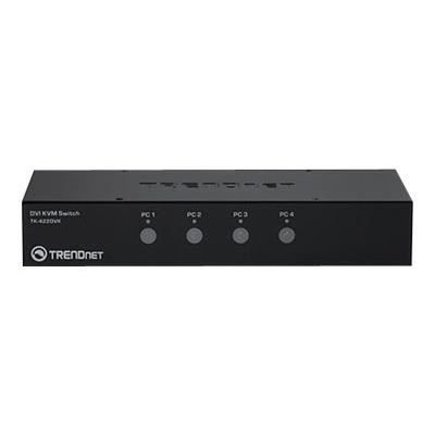 TRENDNET Boîtier de commutation KVM TK-422DVK - 4 Ordinateur(s) - 1 Utilisateur(s) local - 2560 x 1600 - 8 x USB - 5 x DVI