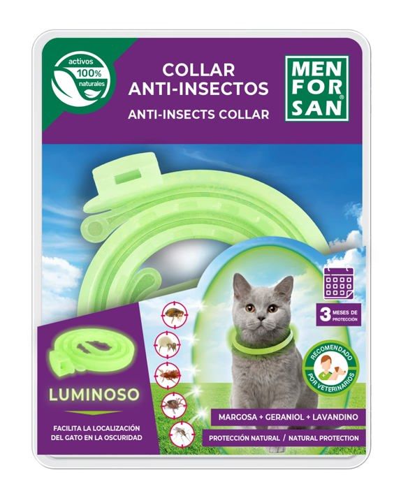 Comparer les prix de Menforsan Collier Anti-Insectes Luminescent pour Chats avec 3 repulsifs naturels Longueur 30cm Auto-reglable